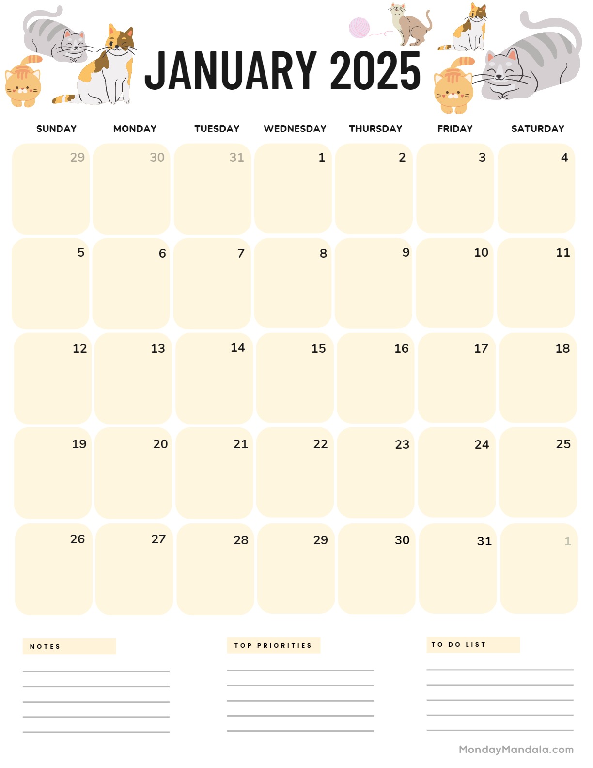 January 2025 Calendar 52 Free PDF Printables 