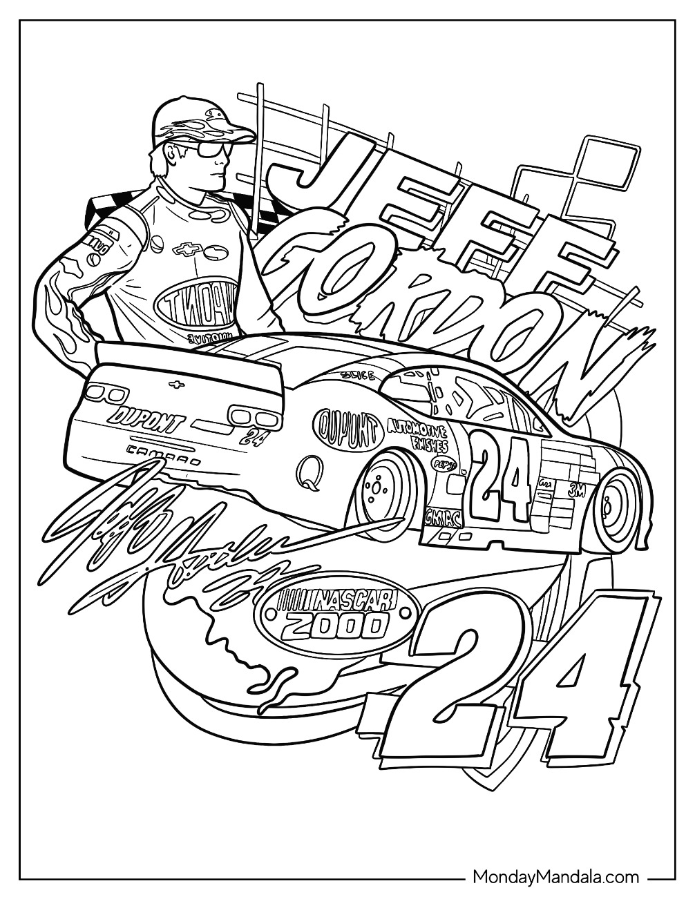 Coloring Pages Nascar 24 2025 