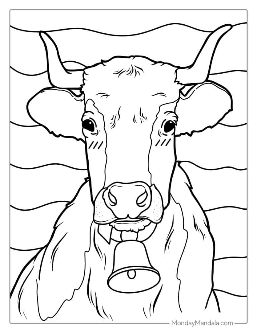 30 Cow Coloring Pages (Free PDF Printables)