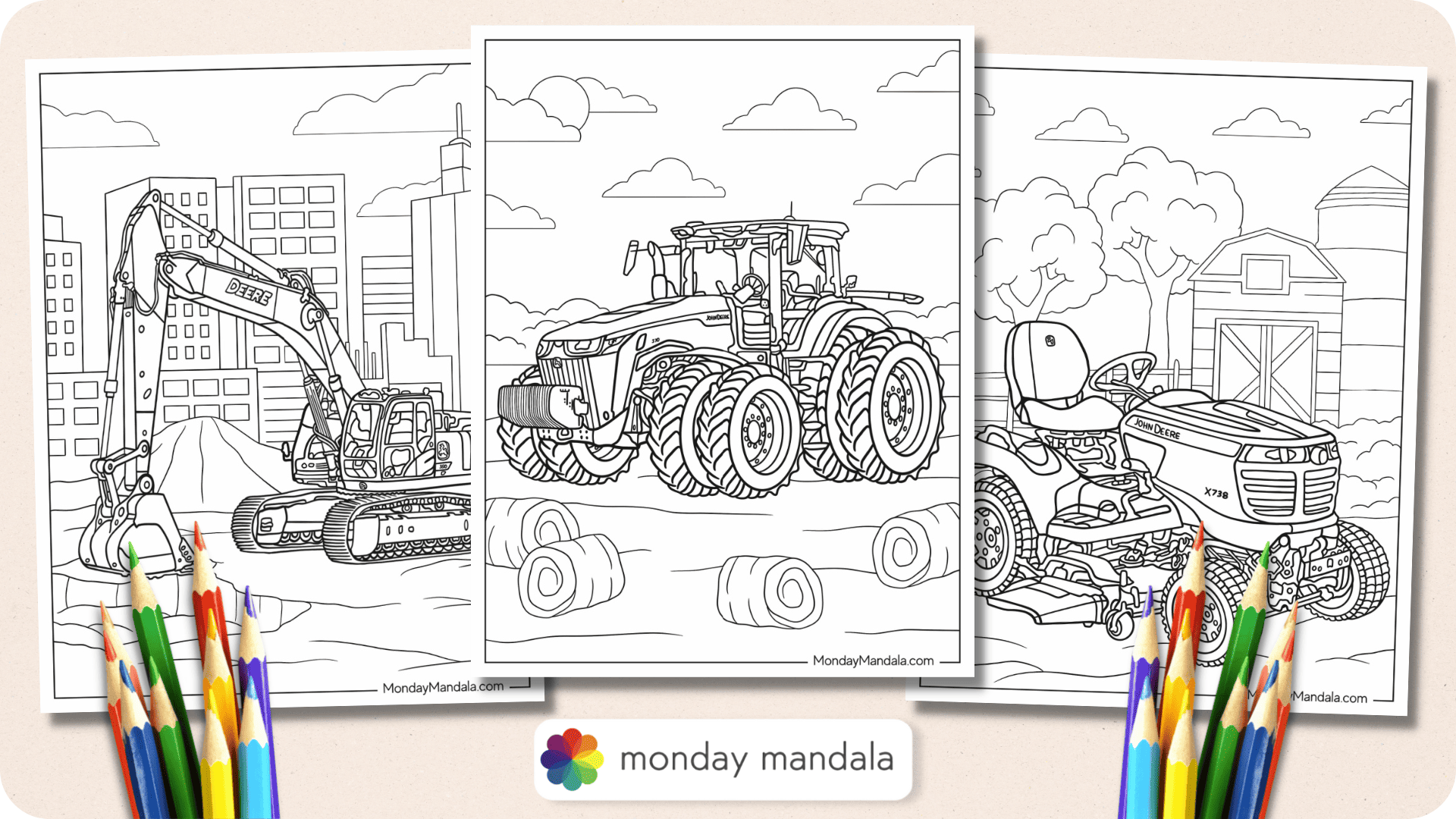 Modern Tractor coloring page  Free Printable Coloring Pages