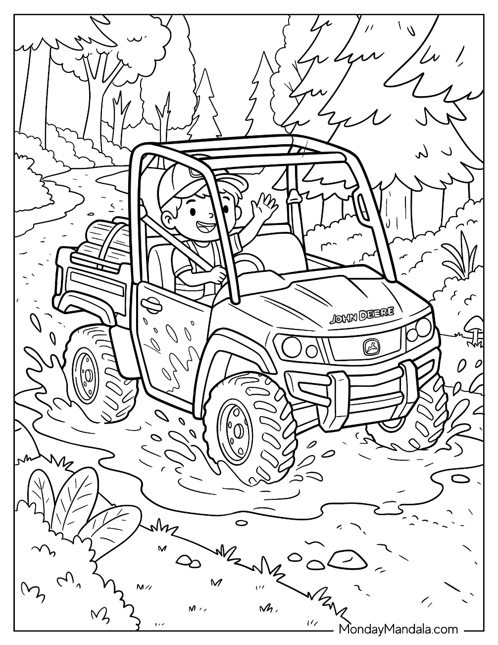 John Deere Gator Off Road Adventure Coloring Sheet