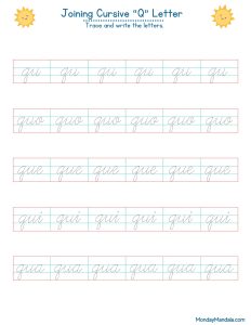 10 Cursive Q Worksheets (Free Letter Writing Printables)