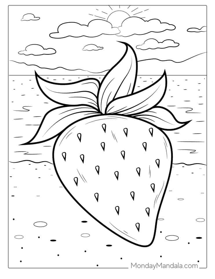32 Strawberry Coloring Pages (Free PDF Printables)