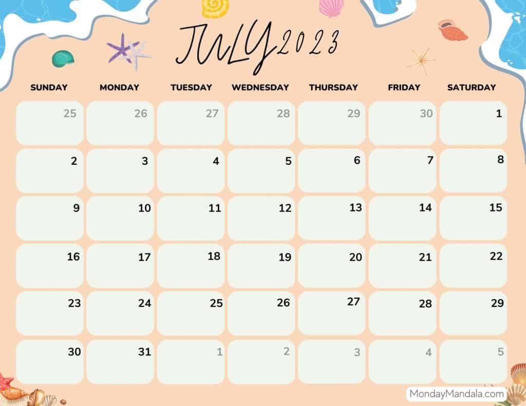 Free Printable July 2023 Calendar Templates With Holidays 55 OFF