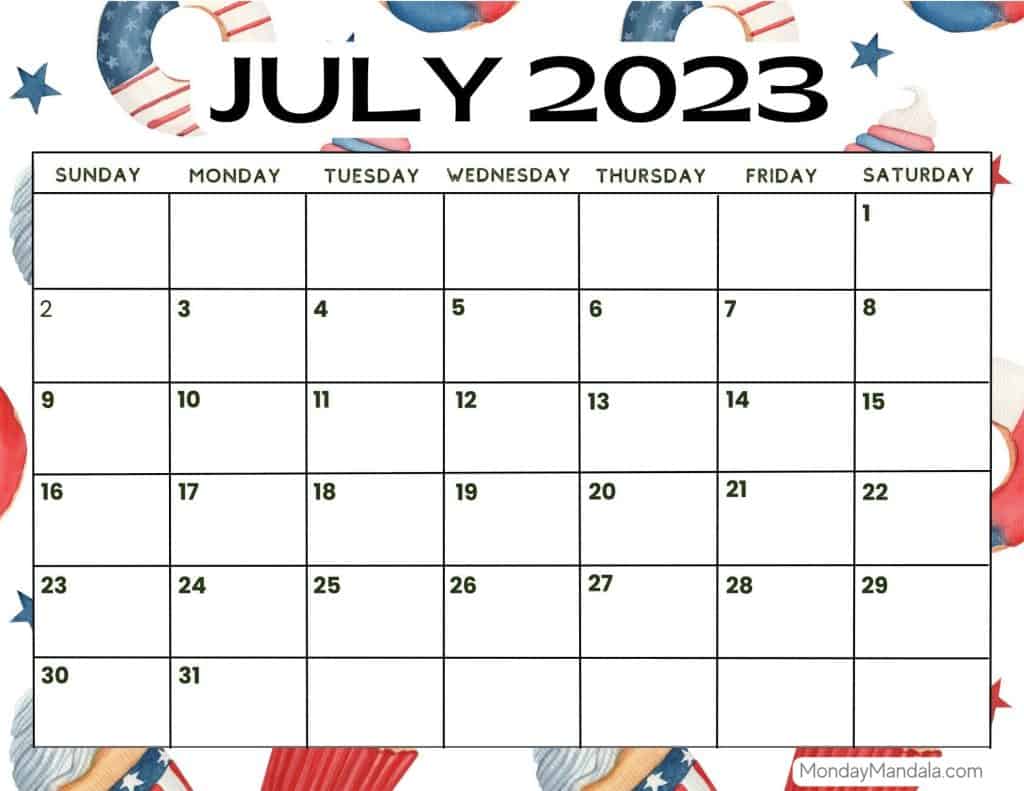 July 2023 Printable Calendar (52 Free PDF Printables) July 2023 Printable Calendar (52 Free PDF Printables)