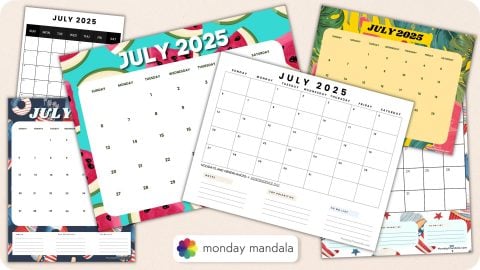 July 2025 Printable Calendar (52 Free PDF Printables)