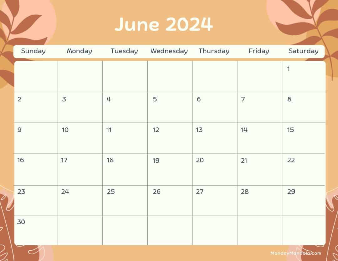 June 2024 Calendars (52 Free PDF Printables)