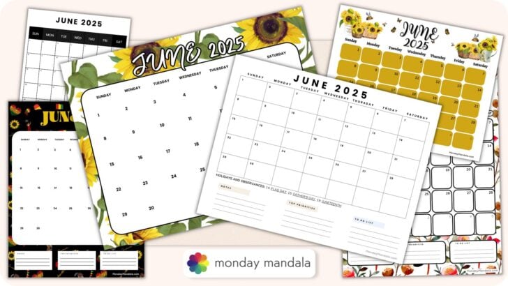 June 2025 Printable Calendars Featured Image 2