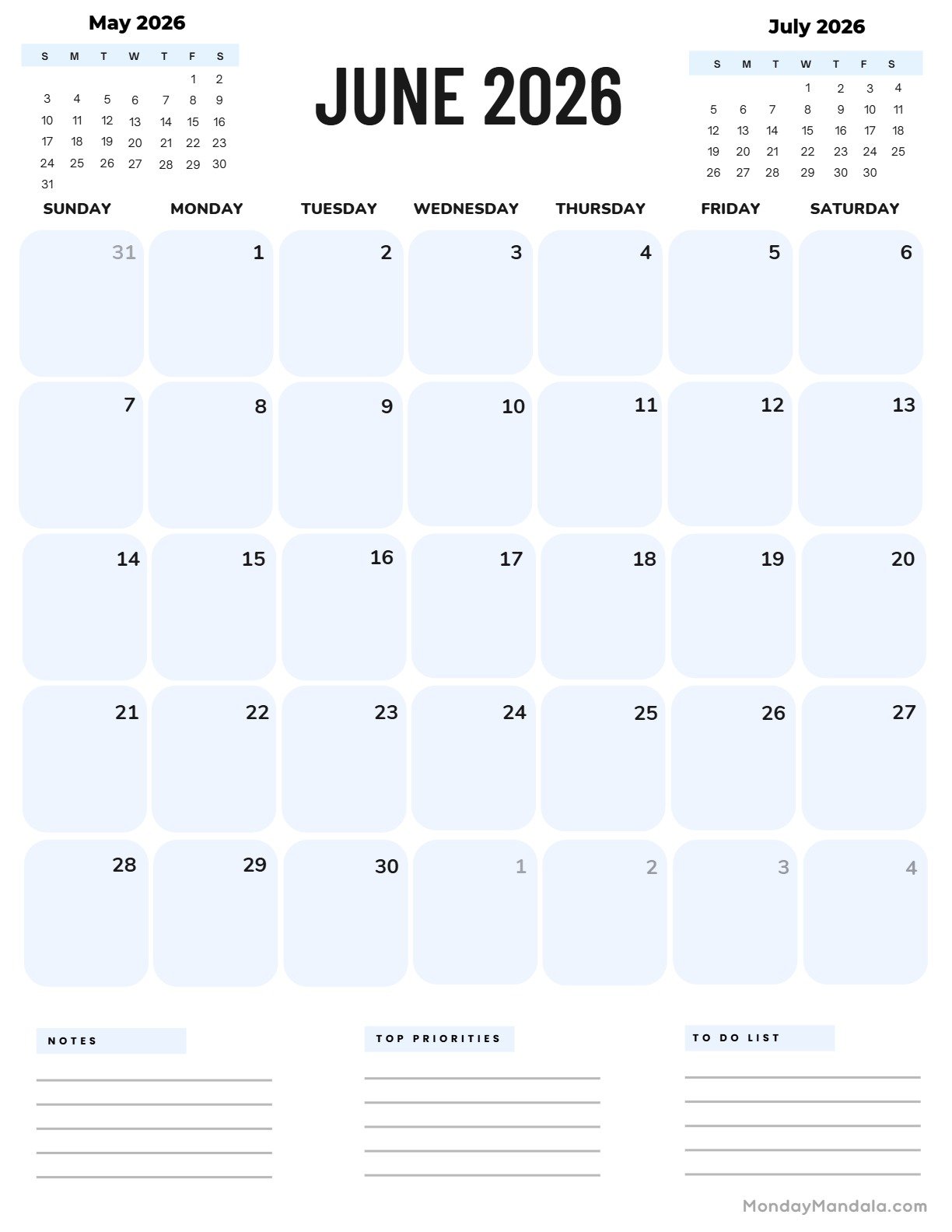 June 2026 Calendar Printable Corporate Portrait v2
