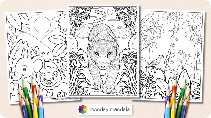 Jungle Coloring Pages Featured Image v2