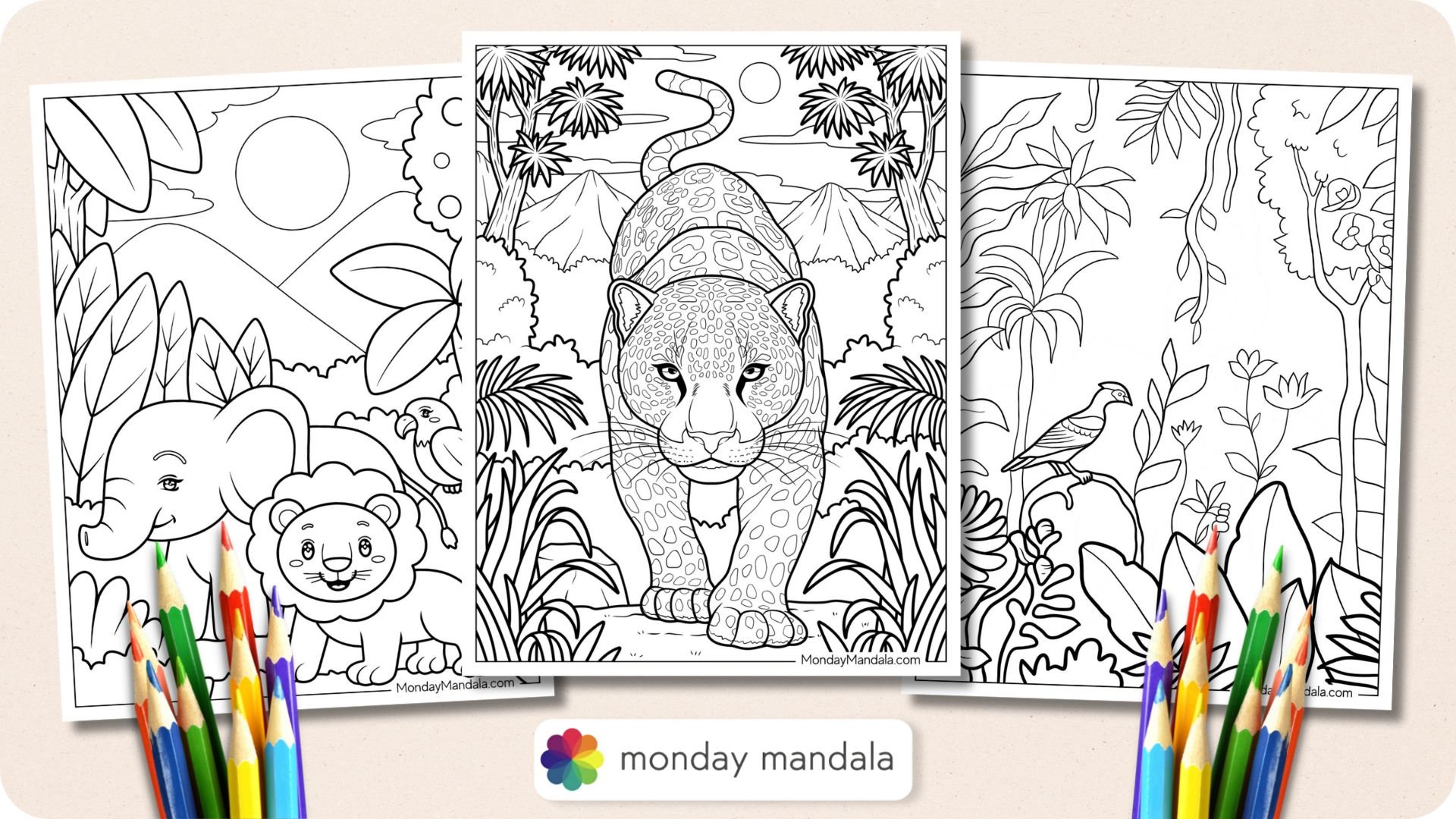 Jungle Coloring Pages Featured Image v2