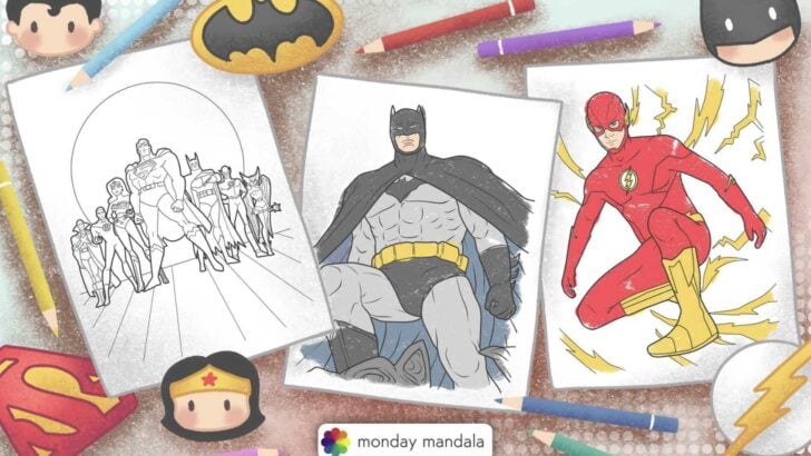 Justice League coloring pages feature image