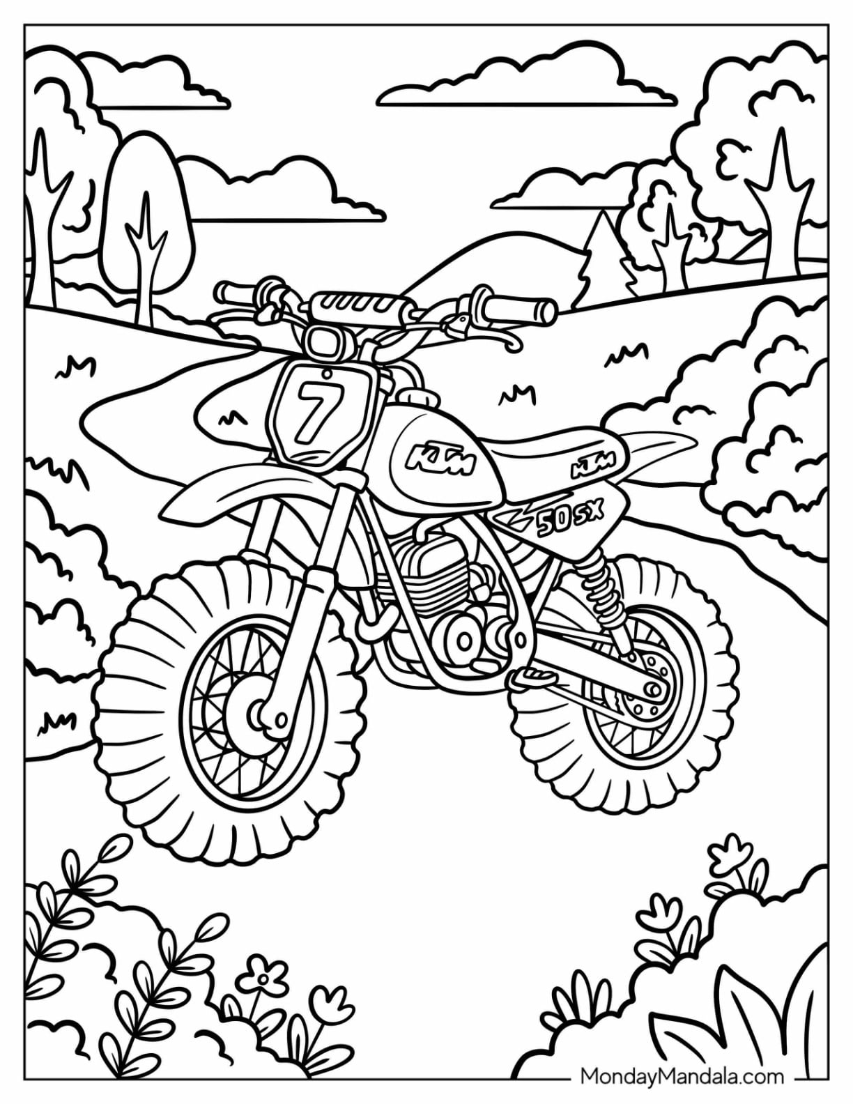 KTM 50 SX Dirt Bike on a Country Trail