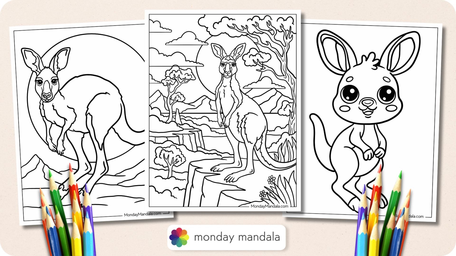 Kangaroo Coloring Pages Featured Image v2