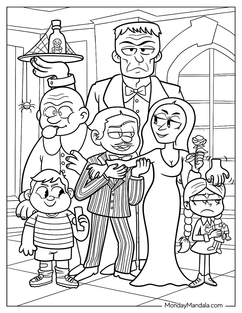The Addams Family Coloring Pages The Addams Family Sticker Fun