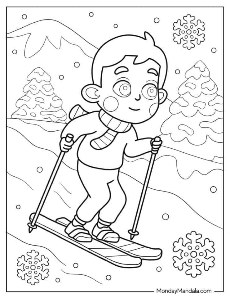 60 Winter Coloring Pages (Free PDF Printables)