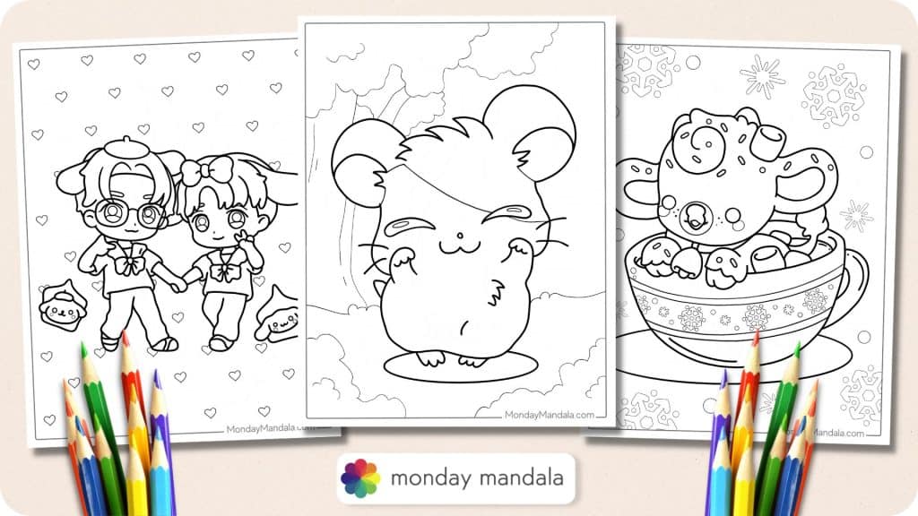 98 Kawaii Coloring Pages (Free PDF Printables)