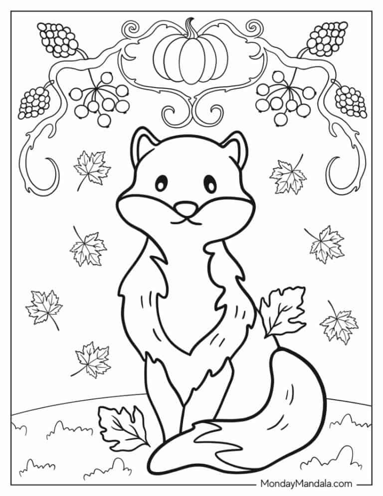 82 Autumn & Fall Coloring Pages (Free PDF Printables)