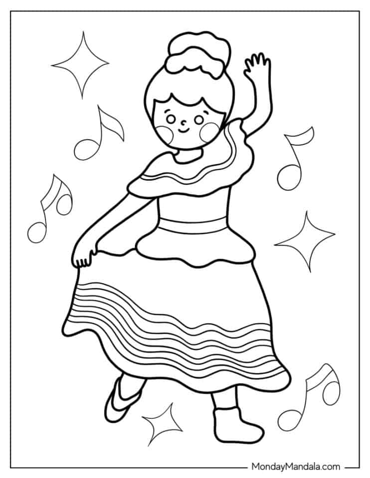 Easy Dance Coloring Pages