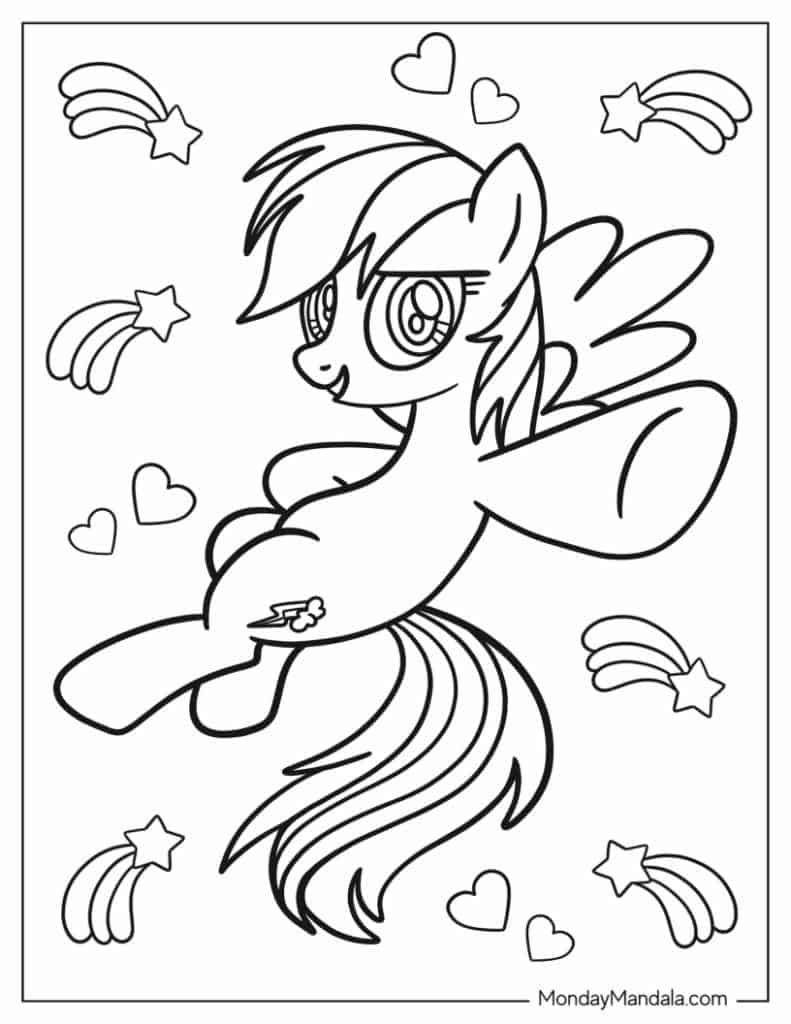 My Little Pony Rainbow Dash Free Coloring Pages Printable Pdf