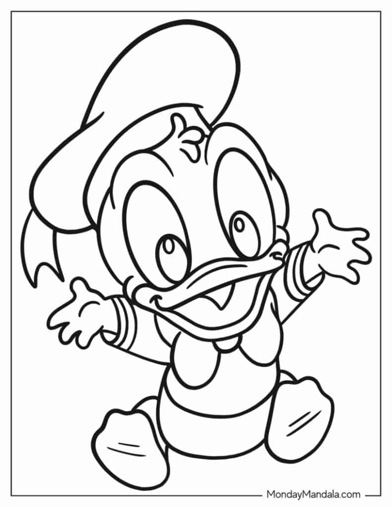 Baby Donald Duck Kleurplaat Baby Donald Duck Coloring Page
