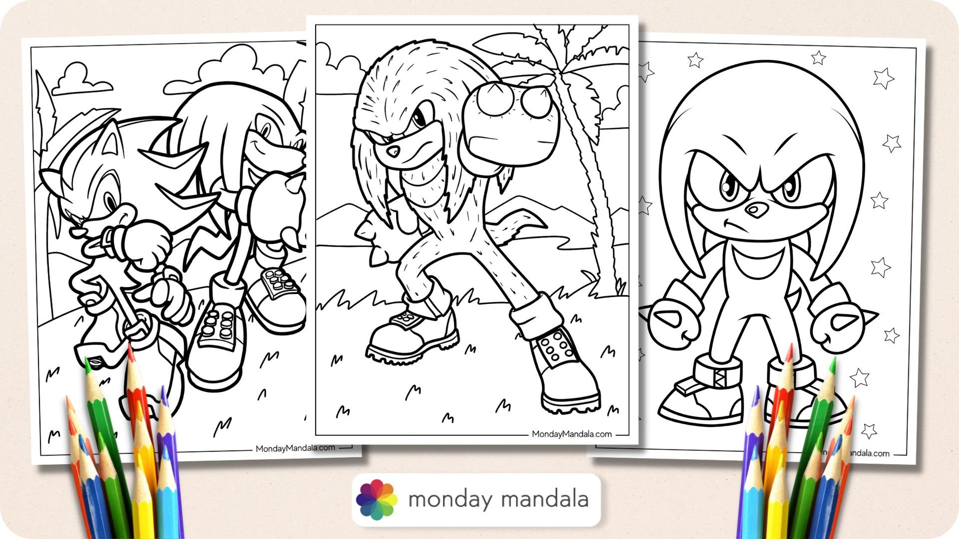 knuckles the hedgehog coloring pages