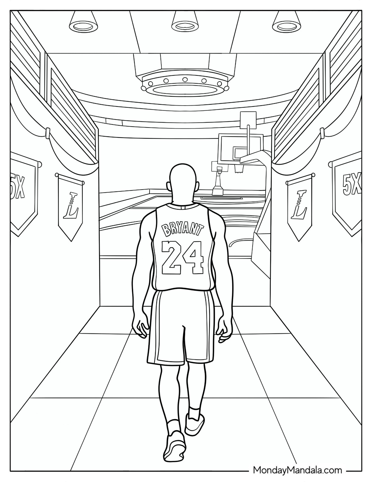 Kobe Bryant Walking Out to a Basketball Court