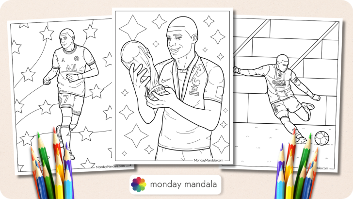 Kylian Mbappe Coloring Pages Featured Image v2