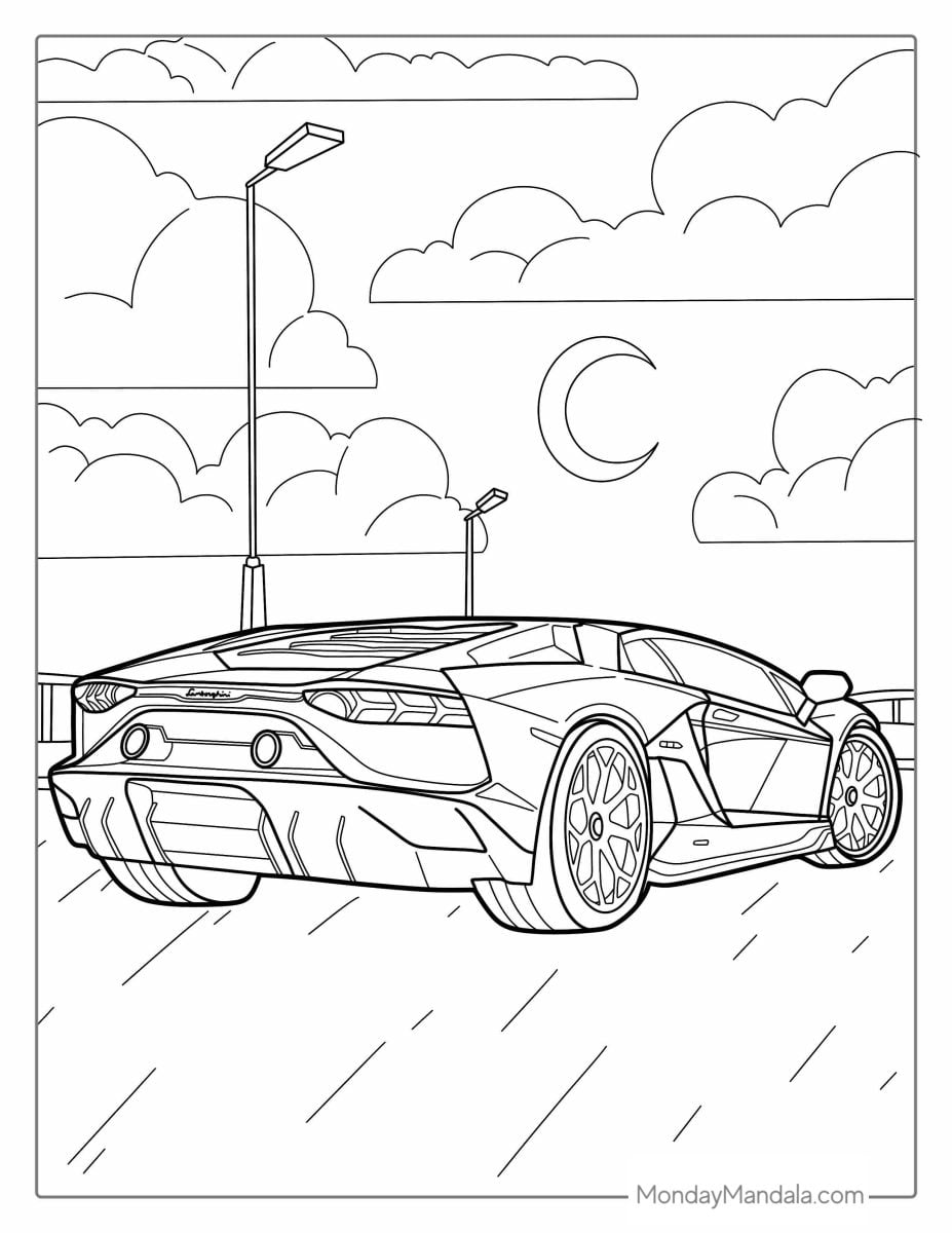 52 Car Coloring Pages (Free PDF Printables)