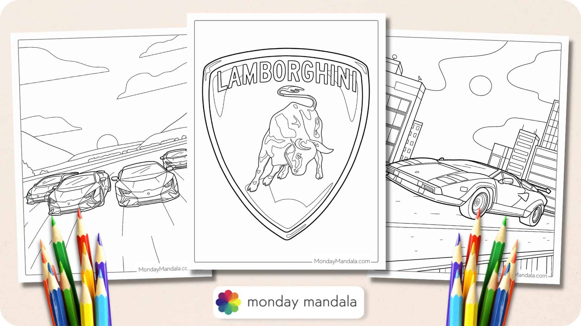 Lamborghini Coloring Pages Featured Image