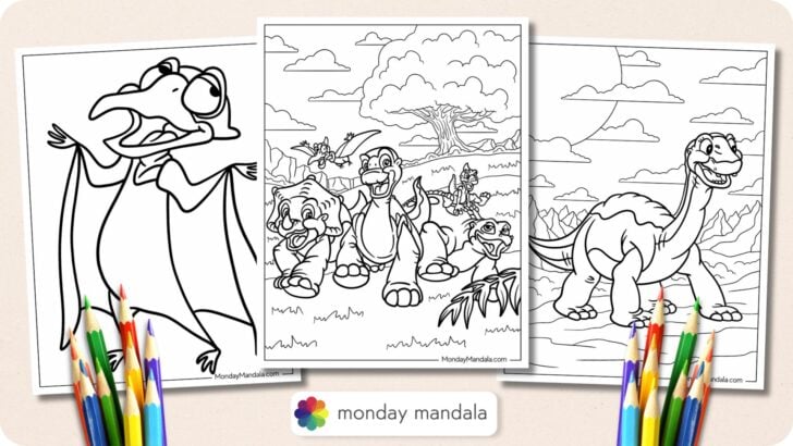 Land Before Time Coloring Pages Featured Image