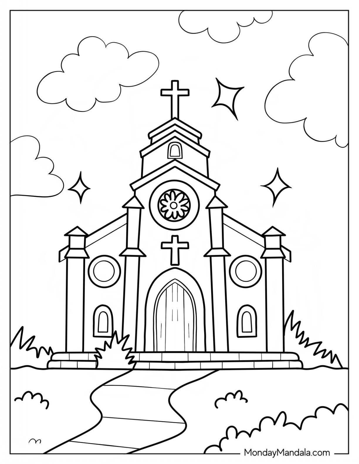 20 Church Coloring Pages (Free PDF Printables)