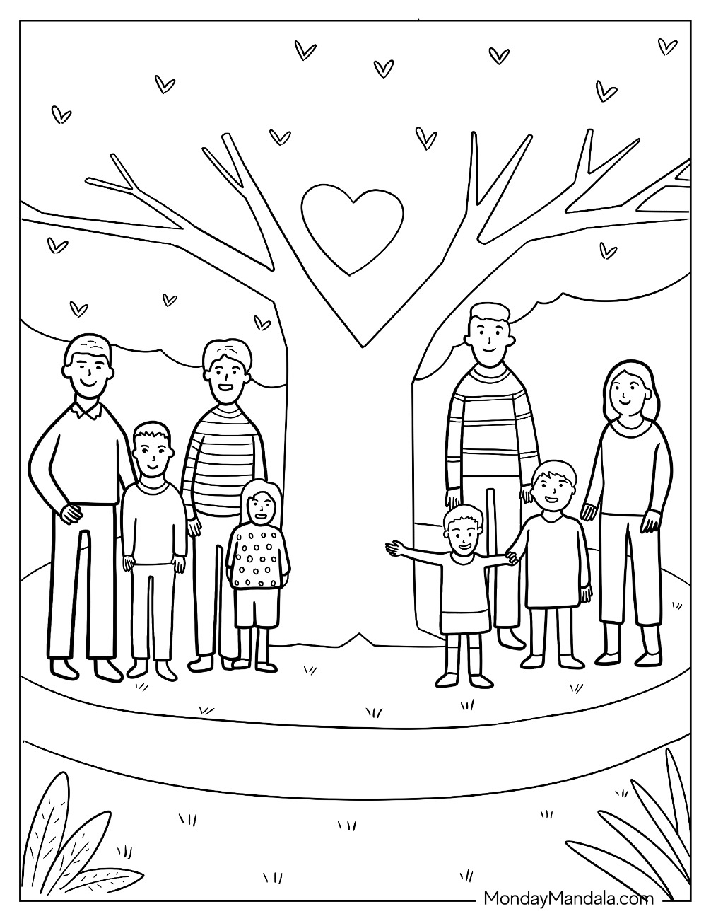 Different Types Of Families Coloring Pages Different Types Of Families Coloring Pages