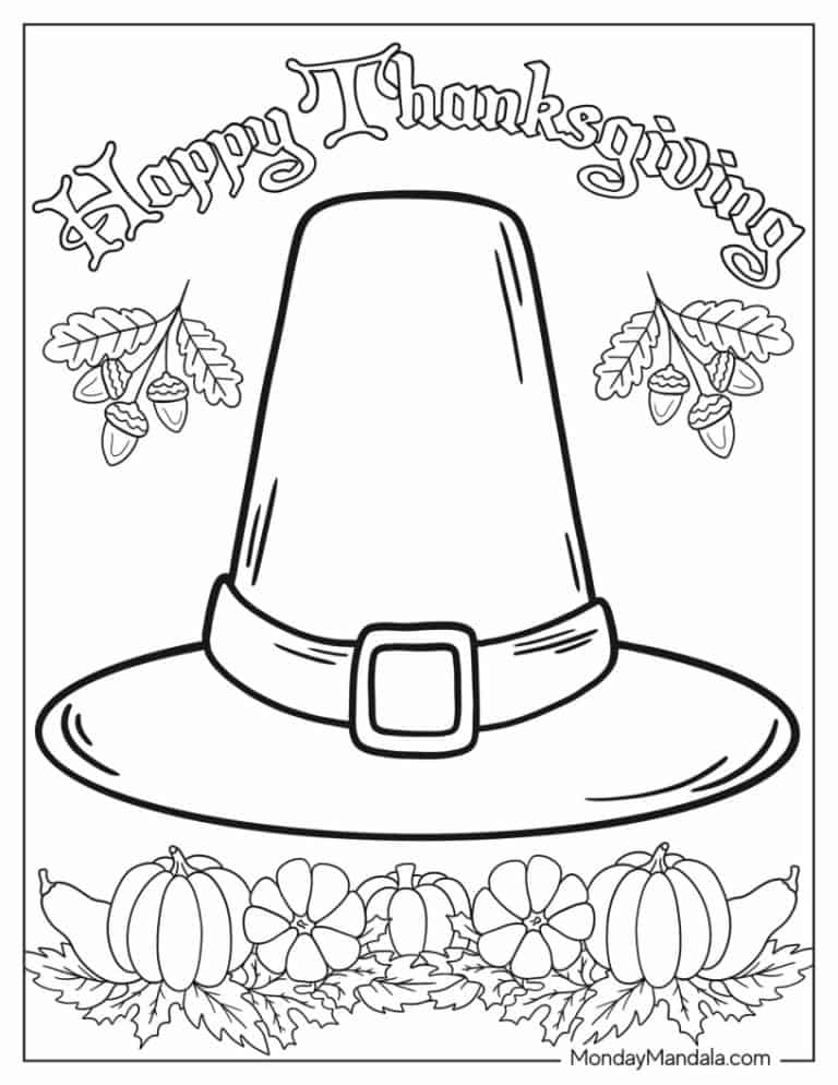 50 Thanksgiving Coloring Pages (Free PDF Printables)