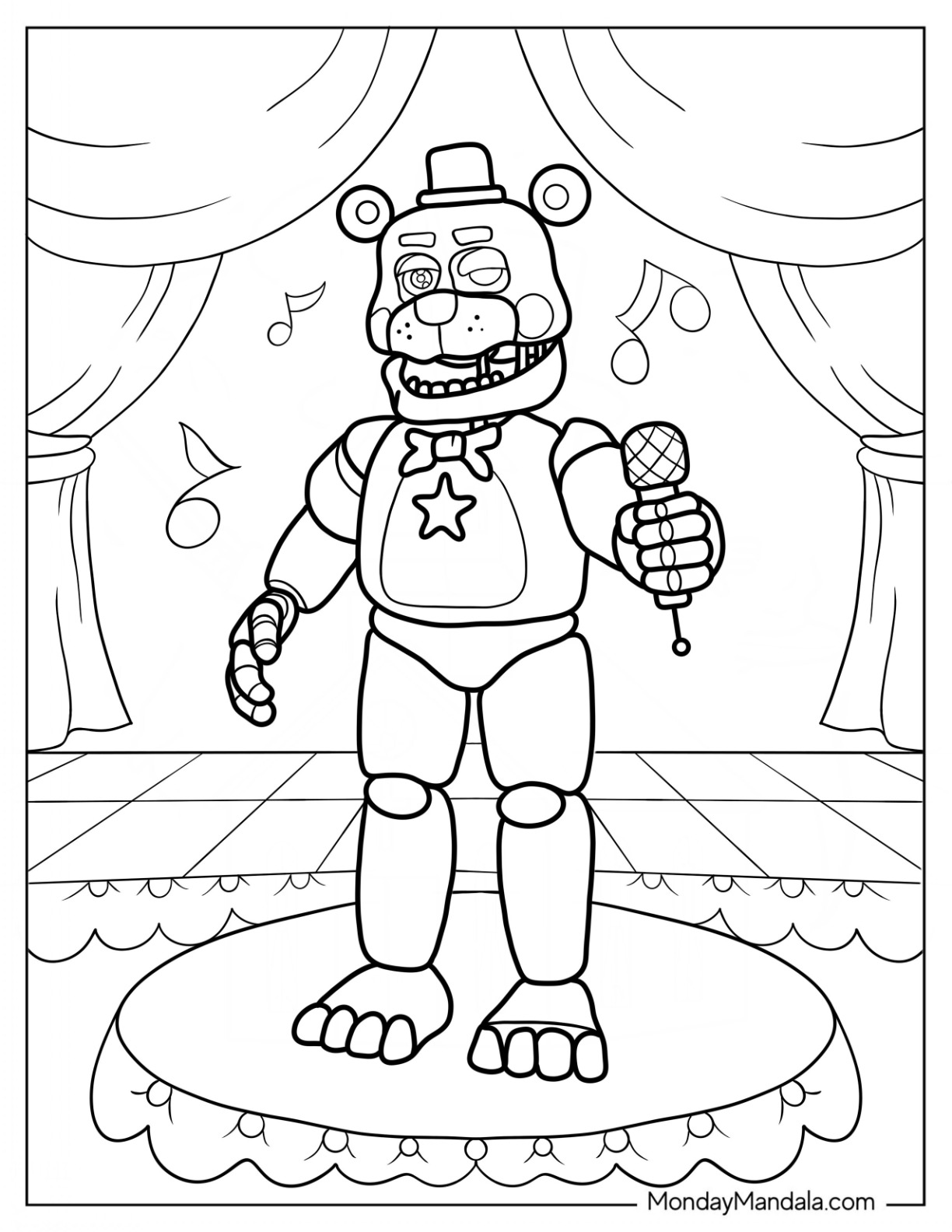 Phantom Foxy Coloring Pages Five Nights At Freddy s Coloring Pages Mix