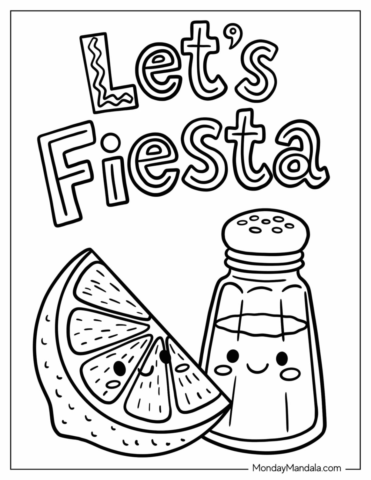 Let’s Fiesta Lime and Salt Coloring Sheet for Kids