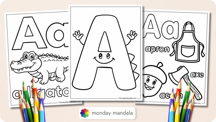 Letter A Coloring Pages Featured Image v2