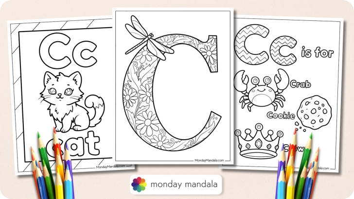 Letter C Coloring Pages Featured Image v2