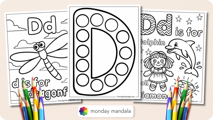Letter D Coloring Pages Featured Image v2