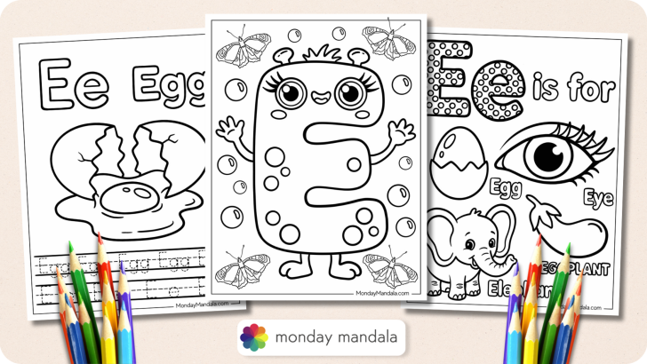 Letter E Coloring Pages Featured Image v2