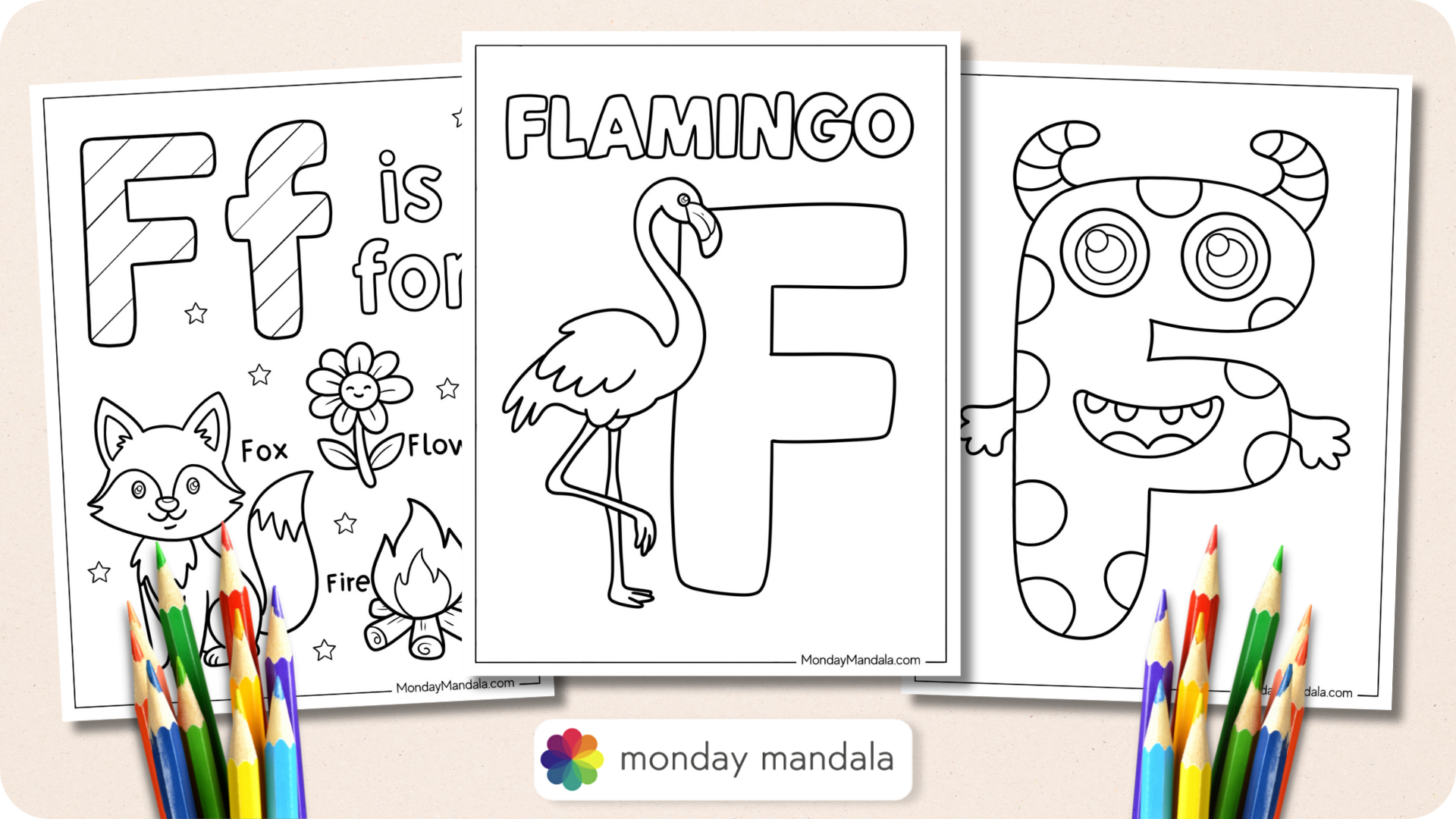 Letter F Coloring Pages Featured Image v2