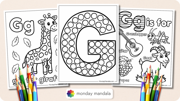 Letter G Coloring Pages Featured Image v2