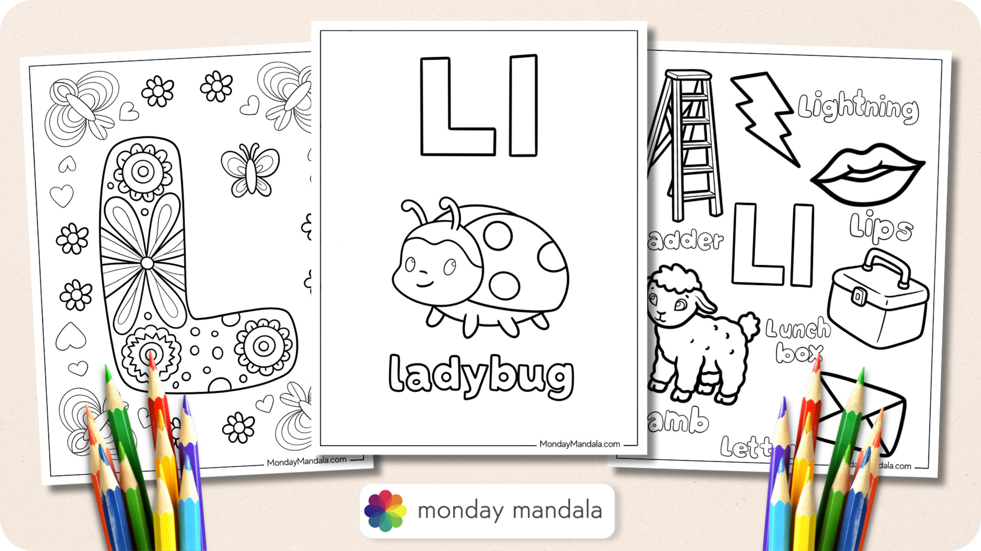 Letter L Coloring Pages Featured Image v2