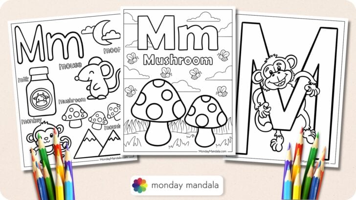 Letter M Coloring Pages Featured Image