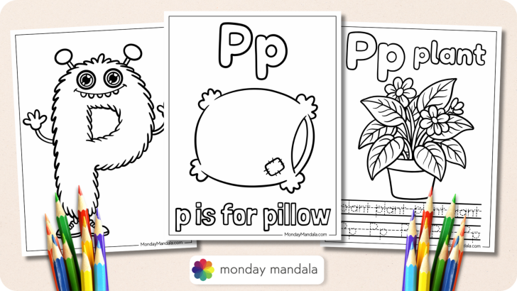 Letter P Coloring Pages Featured Image v2