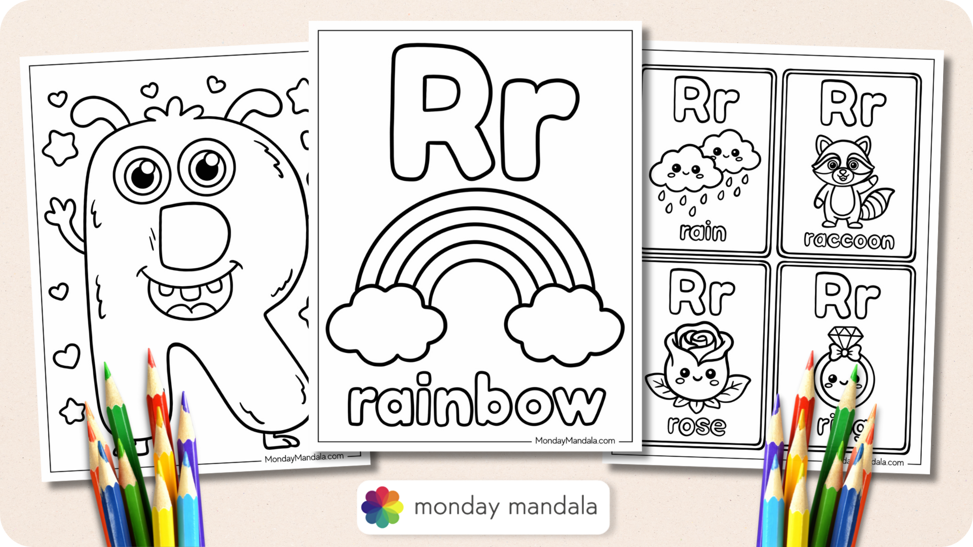 Letter R Coloring Pages Featured Image v2
