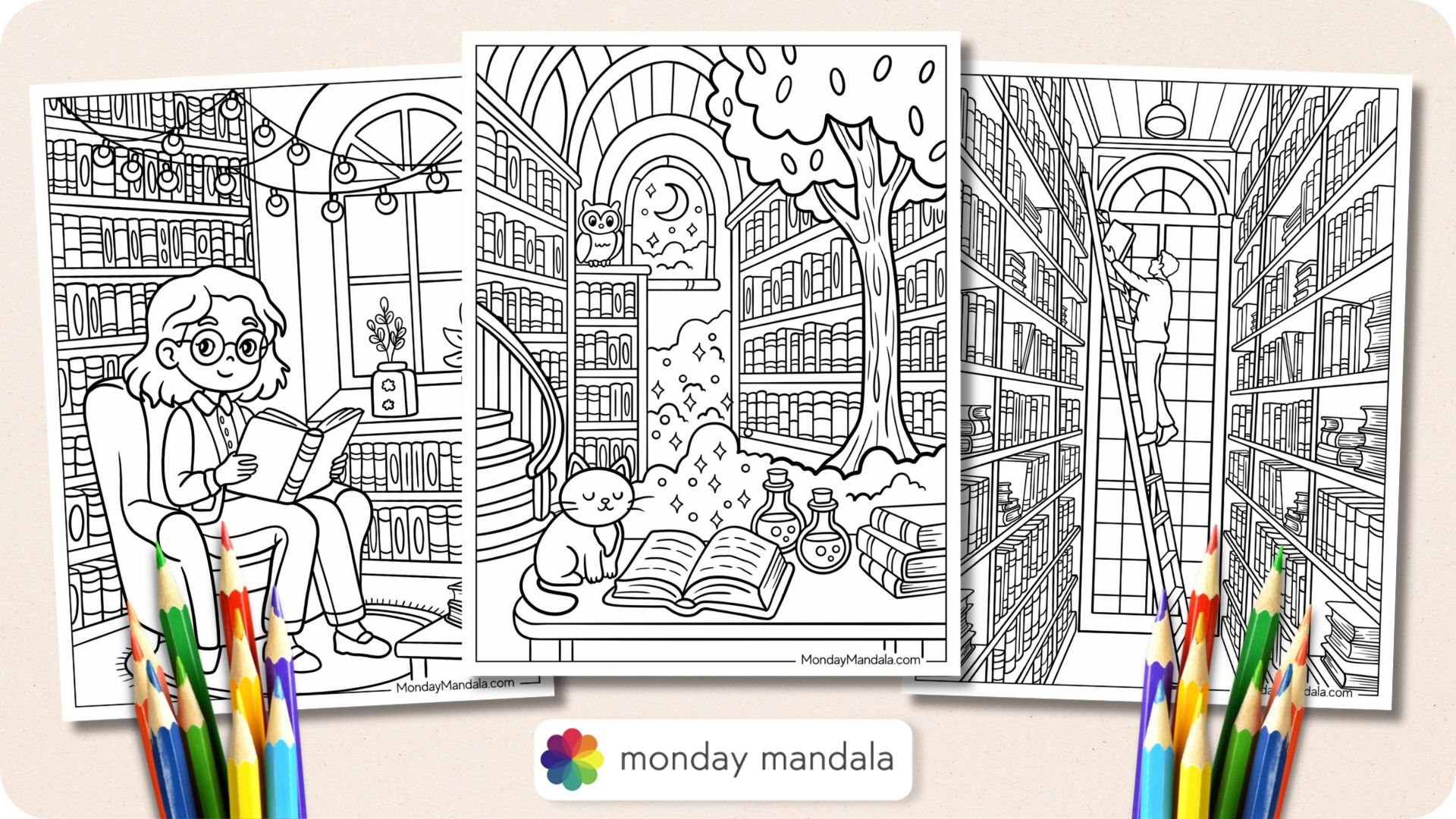 22 Library Coloring Pages Free - Library Coloring Pages Featured Image