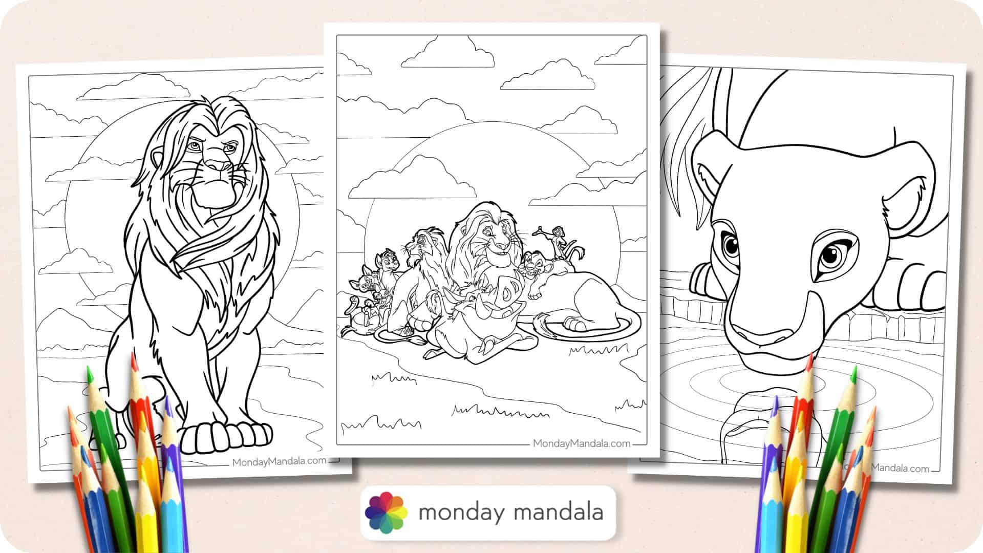 cute lion coloring pages for kids