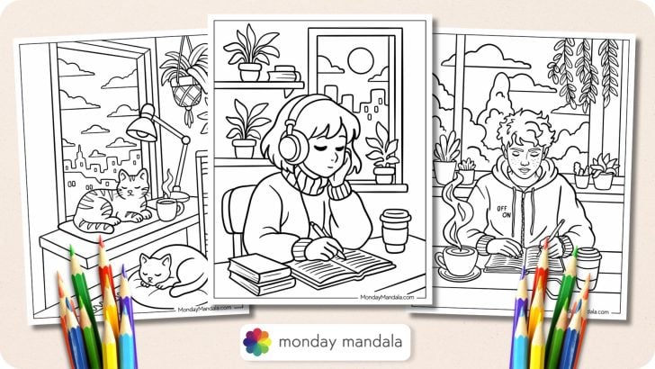 Lofi Coloring Pages Featured Image