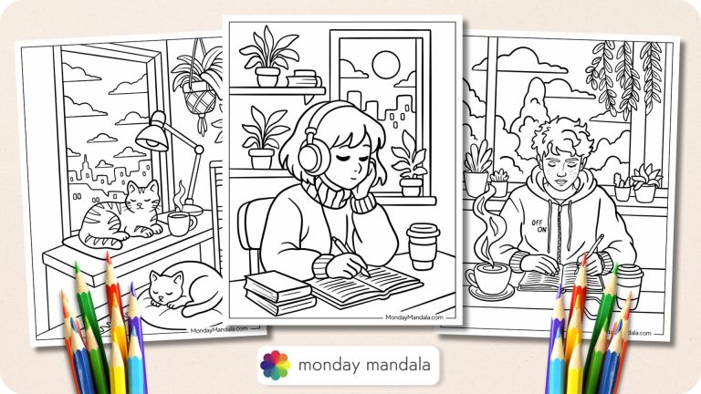 20 Lofi Coloring Pages (Free PDF Printables)